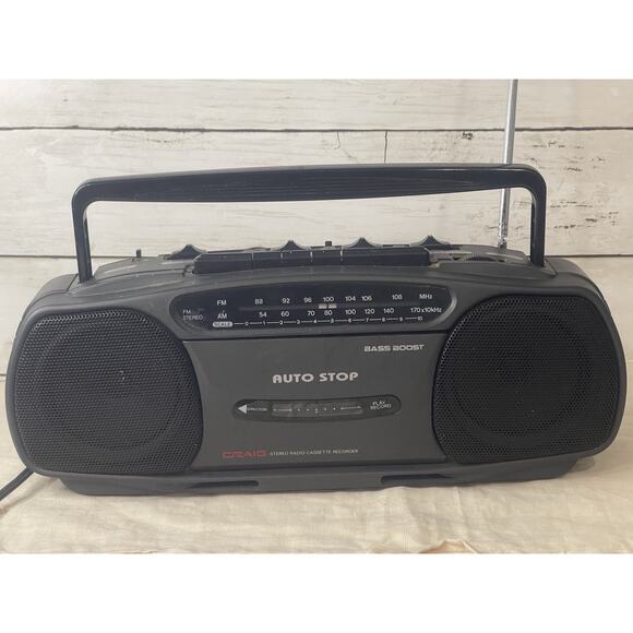 Craig JS8222 AM/FM Stereo Radio Cassette Recorder Boombox RARE | Tested & Works! - Picture 1 of 7